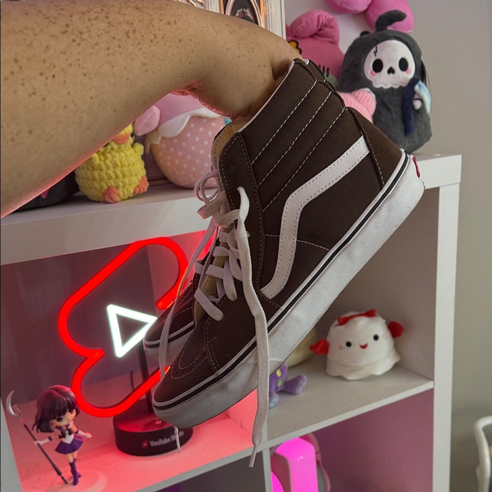Vans Chocolate and White High-Tops